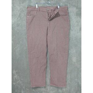 American Eagle Pants Women 18 Short Pink Corduroy 90s Straight Stretch High Rise